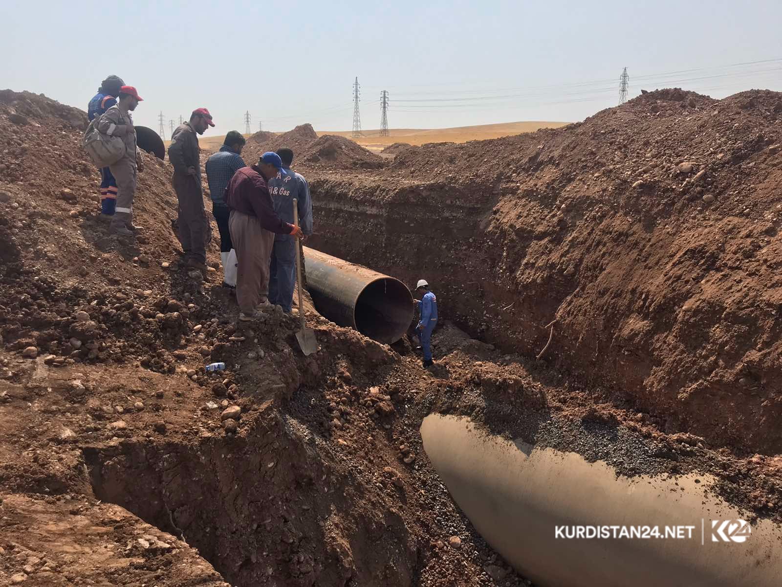 بەوێنە... چاککردنەوە و گۆڕینی ئاراستەی بۆڕییە شکاوەکەی هەولێر